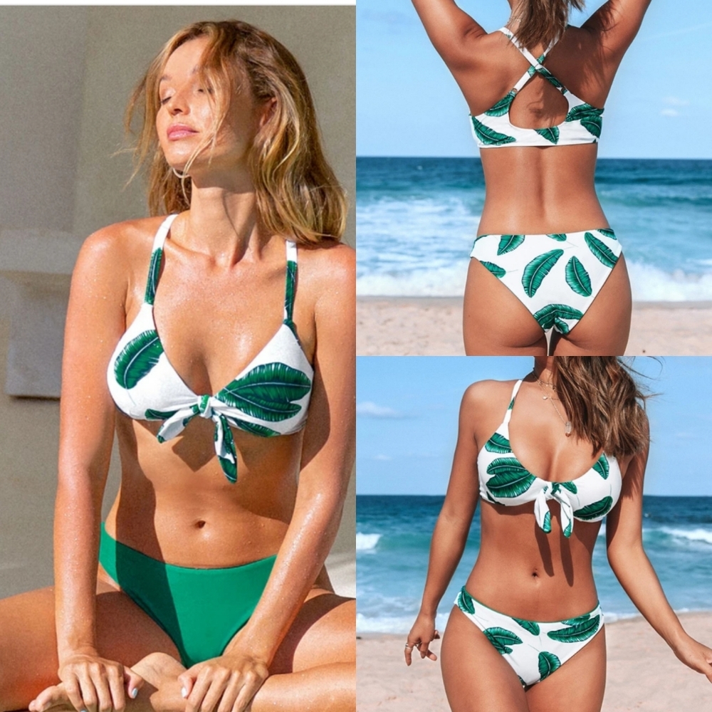 (8 US)CUPSHE FLORAL BIKINI SET,L